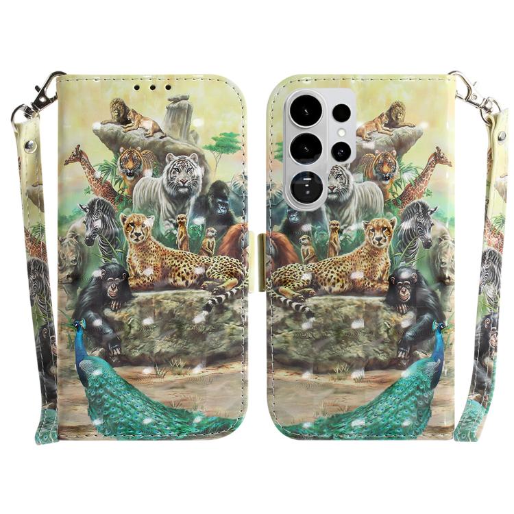 3D Colored Flip Leather Phone Case, For Samsung Galaxy S26 Ultra 5G, For Samsung Galaxy S26 5G