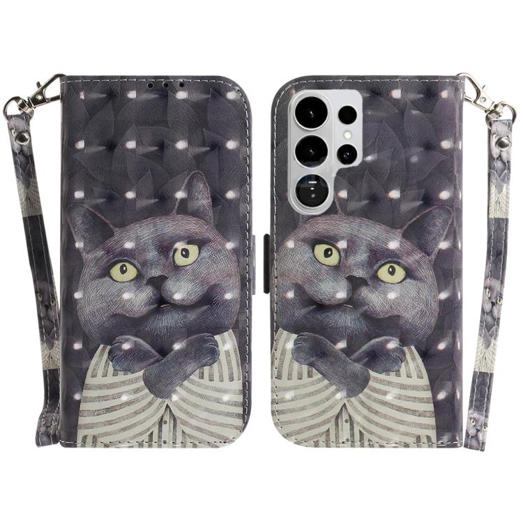 3D Colored Flip Leather Phone Case, For Samsung Galaxy S26 Ultra 5G, For Samsung Galaxy S26 5G
