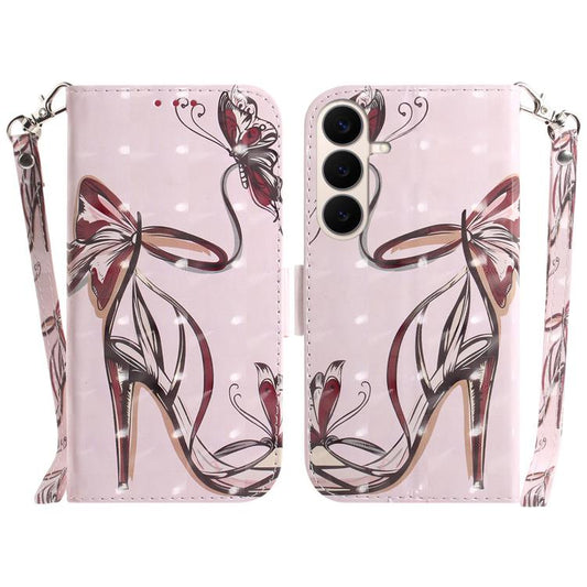 3D Colored Flip Leather Phone Case, For Galaxy S26 FE 5G, For Samsung Galaxy S26+ 5G