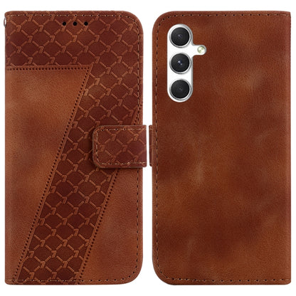 Seven-shaped Embossed Leather Phone Case, For Samsung Galaxy S25 Edge 5G, For Samsung Galaxy S25 5G, For Samsung Galaxy S25+ 5G, For Samsung Galaxy S25 Ultra 5G
