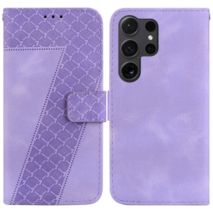 Seven-shaped Embossed Leather Phone Case, For Samsung Galaxy S25 Ultra 5G, For Samsung Galaxy S24 FE 5G