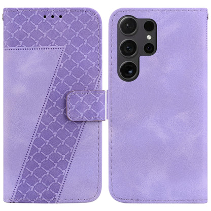 Seven-shaped Embossed Leather Phone Case, For Samsung Galaxy S25 Ultra 5G, For Samsung Galaxy S24 FE 5G