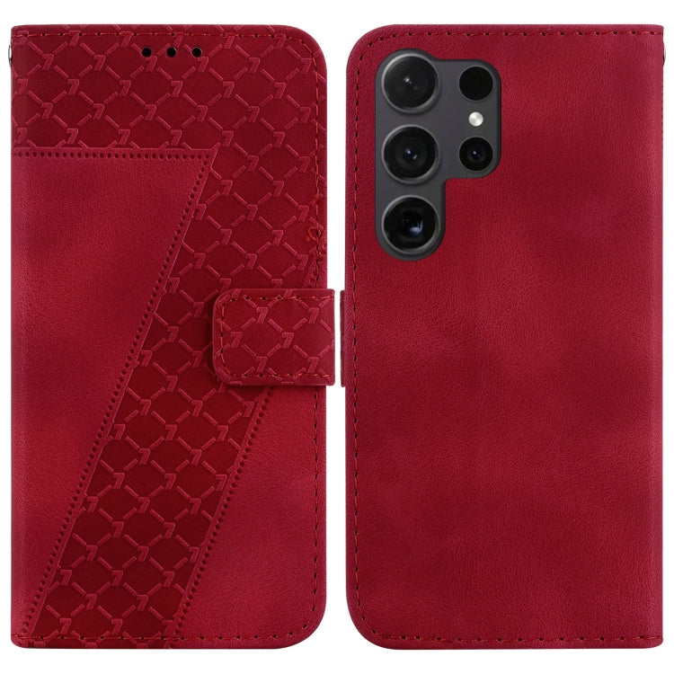 Seven-shaped Embossed Leather Phone Case, For Samsung Galaxy S25 Ultra 5G, For Samsung Galaxy S24 FE 5G