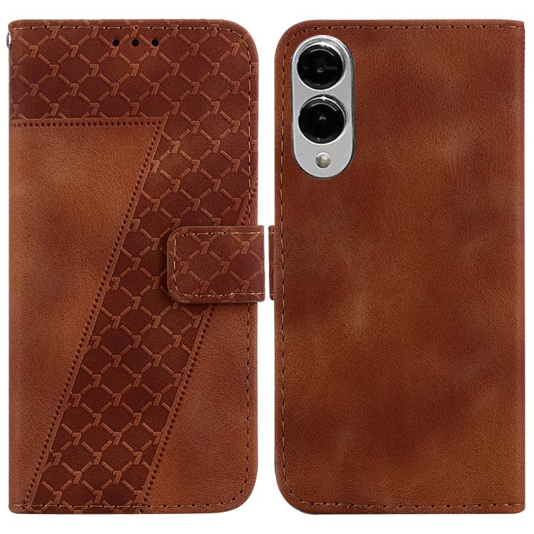 Seven-shaped Embossed Leather Phone Case, For Samsung Galaxy S25 Edge 5G, For Samsung Galaxy S25 5G, For Samsung Galaxy S25+ 5G, For Samsung Galaxy S25 Ultra 5G