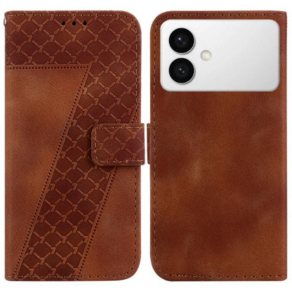Seven-shaped Embossed Leather Phone Case