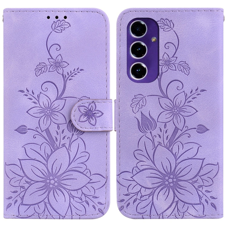 Lily Embossed Leather Phone Case, For Samsung Galaxy S25 Ultra 5G, For Samsung Galaxy S24 FE 5G
