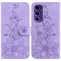 Lily Embossed Leather Phone Case, For Samsung Galaxy S25 Ultra 5G, For Samsung Galaxy S24 FE 5G