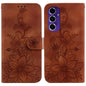 Lily Embossed Leather Phone Case, For Samsung Galaxy S25 Ultra 5G, For Samsung Galaxy S24 FE 5G
