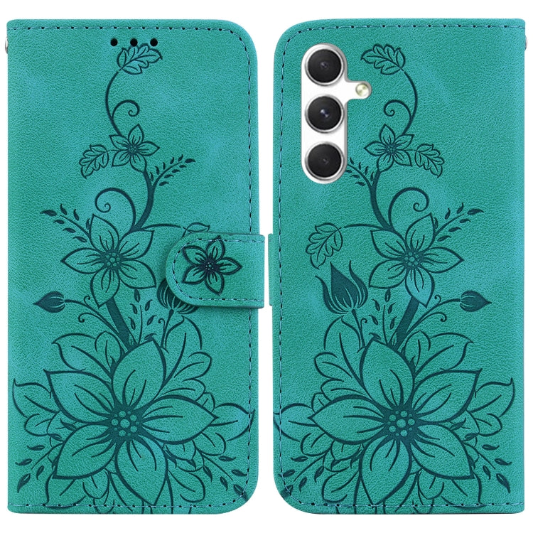 Lily Embossed Leather Phone Case, For Samsung Galaxy S25 FE 5G, For Samsung Galaxy S25 Edge 5G, For Samsung Galaxy S25 5G, For Samsung Galaxy S25+ 5G