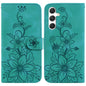 Lily Embossed Leather Phone Case, For Samsung Galaxy S25 FE 5G, For Samsung Galaxy S25 Edge 5G, For Samsung Galaxy S25 5G, For Samsung Galaxy S25+ 5G