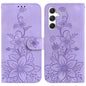 Lily Embossed Leather Phone Case, For Samsung Galaxy S25 FE 5G, For Samsung Galaxy S25 Edge 5G, For Samsung Galaxy S25 5G, For Samsung Galaxy S25+ 5G
