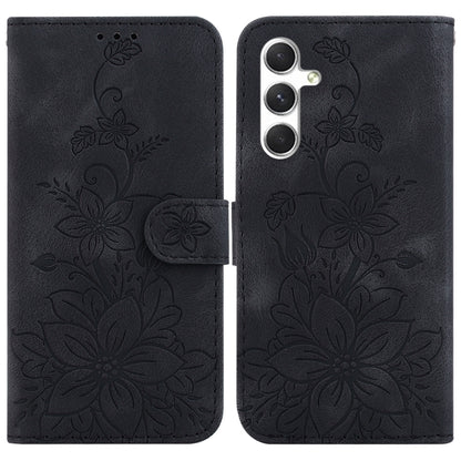 Lily Embossed Leather Phone Case, For Samsung Galaxy S25 Edge 5G, For Samsung Galaxy S25 5G, For Samsung Galaxy S25+ 5G, For Samsung Galaxy S25 Ultra 5G