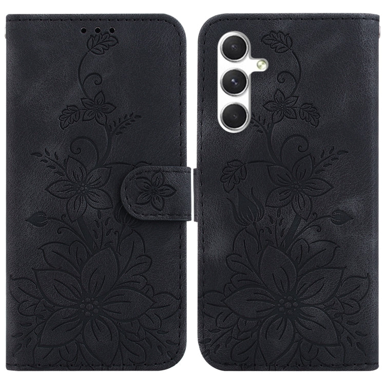 Lily Embossed Leather Phone Case, For Samsung Galaxy S25+ 5G, For Samsung Galaxy S25 Ultra 5G, For Samsung Galaxy S24 FE 5G