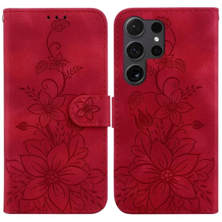 Lily Embossed Leather Phone Case, For Samsung Galaxy S25 Ultra 5G, For Samsung Galaxy S24 FE 5G