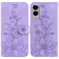 Lily Embossed Leather Phone Case, For Samsung Galaxy S25 FE 5G, For Samsung Galaxy S25 Edge 5G, For Samsung Galaxy S25 5G, For Samsung Galaxy S25+ 5G