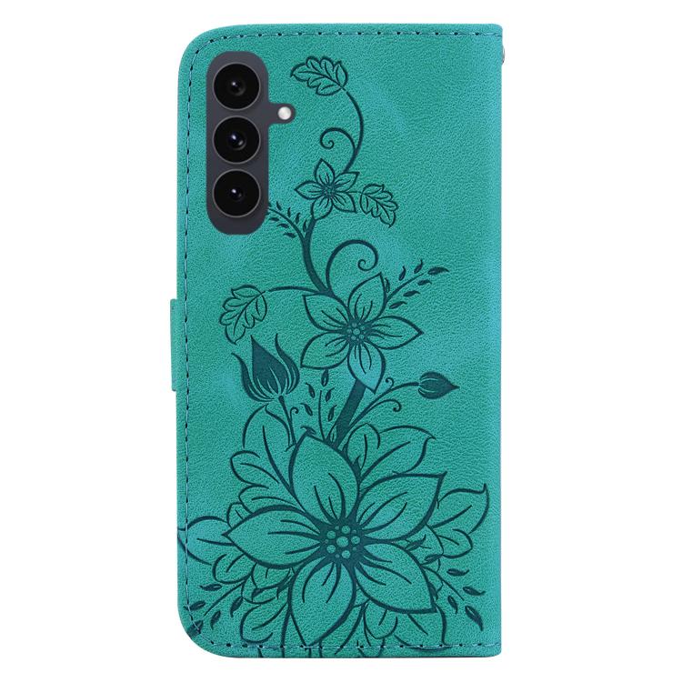 Lily Embossed Leather Phone Case, For Samsung Galaxy S25 FE 5G, For Samsung Galaxy S25 Edge 5G, For Samsung Galaxy S25 5G, For Samsung Galaxy S25+ 5G