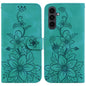 Lily Embossed Leather Phone Case, For Samsung Galaxy S25 FE 5G, For Samsung Galaxy S25 Edge 5G, For Samsung Galaxy S25 5G, For Samsung Galaxy S25+ 5G