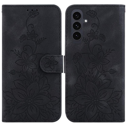 Lily Embossed Leather Phone Case, For Samsung Galaxy S25 FE 5G, For Samsung Galaxy S25 Edge 5G, For Samsung Galaxy S25 5G, For Samsung Galaxy S25+ 5G
