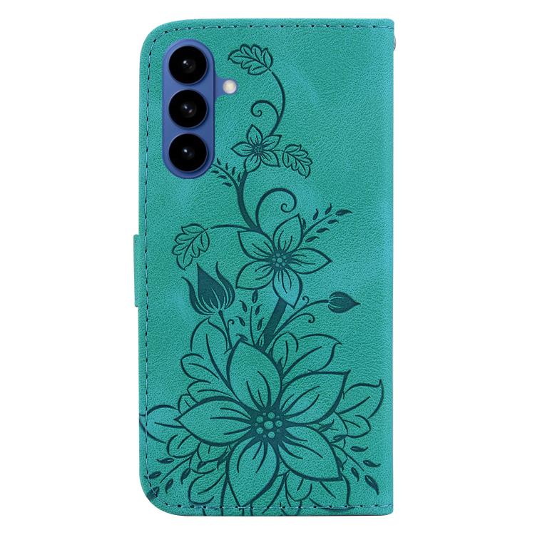 Lily Embossed Leather Phone Case, For Samsung Galaxy S26 5G, For Samsung Galaxy S25 FE 5G, For Samsung Galaxy S25 Edge 5G, For Samsung Galaxy S25 5G