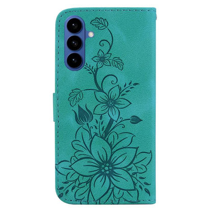 Lily Embossed Leather Phone Case, For Samsung Galaxy S26 5G, For Samsung Galaxy S25 FE 5G, For Samsung Galaxy S25 Edge 5G, For Samsung Galaxy S25 5G