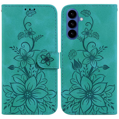 Lily Embossed Leather Phone Case, For Samsung Galaxy S26+ 5G, For Samsung Galaxy S26 Edge 5G, For Samsung Galaxy S26 Ultra 5G, For Samsung Galaxy S26 5G