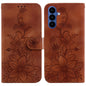 Lily Embossed Leather Phone Case, For Samsung Galaxy S26 5G, For Samsung Galaxy S25 FE 5G, For Samsung Galaxy S25 Edge 5G, For Samsung Galaxy S25 5G