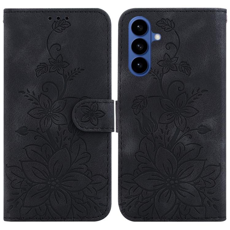 Lily Embossed Leather Phone Case, For Samsung Galaxy S26 5G, For Samsung Galaxy S25 FE 5G, For Samsung Galaxy S25 Edge 5G, For Samsung Galaxy S25 5G