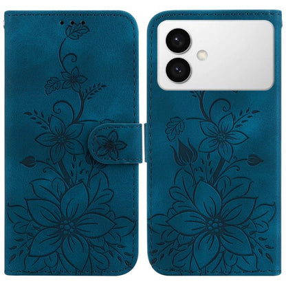 Lily Embossed Leather Phone Case, For Samsung Galaxy S26+ 5G, For Samsung Galaxy S26 Edge 5G, For Samsung Galaxy S26 Ultra 5G, For Samsung Galaxy S26 5G