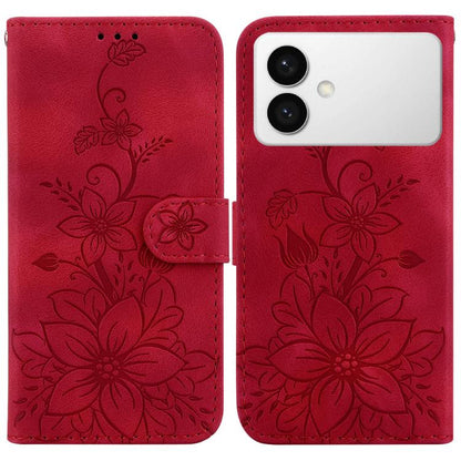 Lily Embossed Leather Phone Case, For Samsung Galaxy S26+ 5G, For Samsung Galaxy S26 Edge 5G, For Samsung Galaxy S26 Ultra 5G, For Samsung Galaxy S26 5G