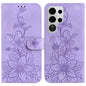 Lily Embossed Leather Phone Case, For Samsung Galaxy S26+ 5G, For Samsung Galaxy S26 Edge 5G, For Samsung Galaxy S26 Ultra 5G, For Samsung Galaxy S26 5G