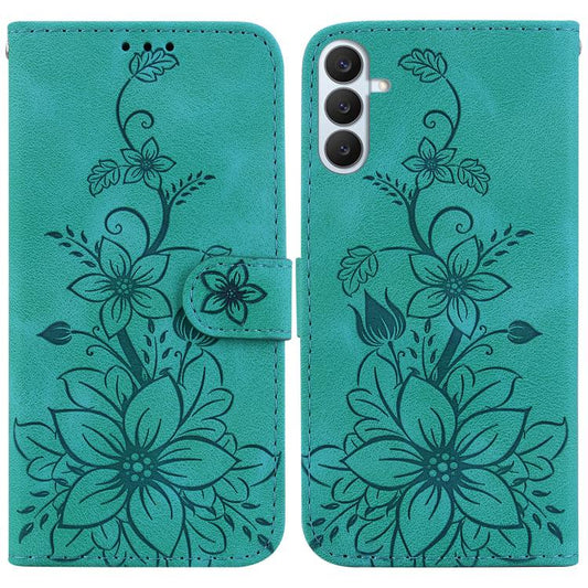 Lily Embossed Leather Phone Case, For Samsung Galaxy S26+ 5G, For Samsung Galaxy S26 Edge 5G, For Samsung Galaxy S26 Ultra 5G, For Samsung Galaxy S26 5G