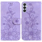 Lily Embossed Leather Phone Case, For Samsung Galaxy S26+ 5G, For Samsung Galaxy S26 Edge 5G, For Samsung Galaxy S26 Ultra 5G, For Samsung Galaxy S26 5G