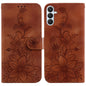 Lily Embossed Leather Phone Case, For Samsung Galaxy S26+ 5G, For Samsung Galaxy S26 Edge 5G, For Samsung Galaxy S26 Ultra 5G, For Samsung Galaxy S26 5G