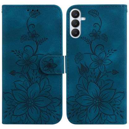 Lily Embossed Leather Phone Case, For Samsung Galaxy S26+ 5G, For Samsung Galaxy S26 Edge 5G, For Samsung Galaxy S26 Ultra 5G, For Samsung Galaxy S26 5G