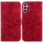 Lily Embossed Leather Phone Case, For Galaxy S26 FE 5G, For Samsung Galaxy S26+ 5G, For Samsung Galaxy S26 Edge 5G, For Samsung Galaxy S26 Ultra 5G