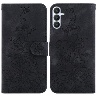Lily Embossed Leather Phone Case, For Galaxy S26 FE 5G, For Samsung Galaxy S26+ 5G, For Samsung Galaxy S26 Edge 5G, For Samsung Galaxy S26 Ultra 5G