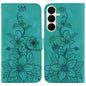 Lily Embossed Leather Phone Case, For Galaxy S26 FE 5G, For Samsung Galaxy S26+ 5G, For Samsung Galaxy S26 Edge 5G, For Samsung Galaxy S26 Ultra 5G