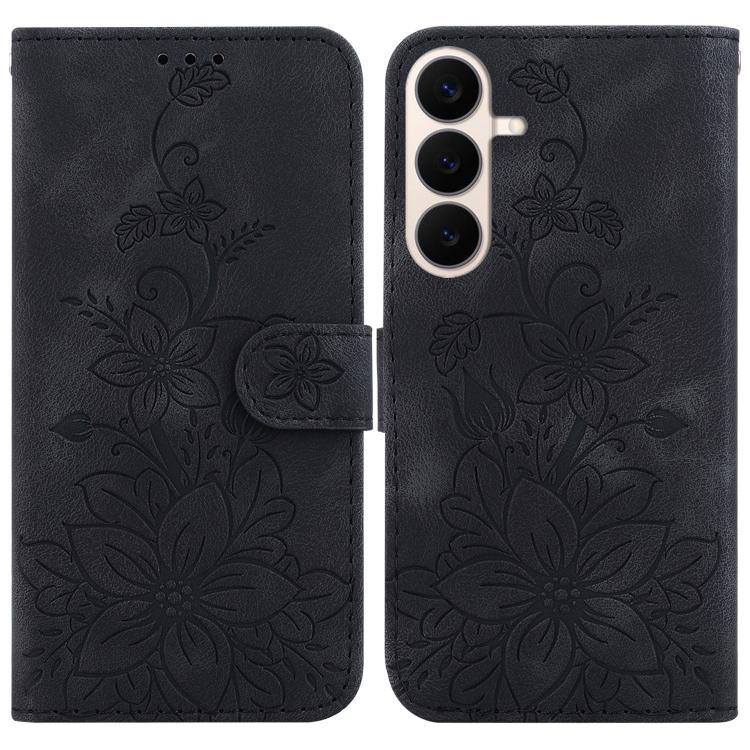 Lily Embossed Leather Phone Case, For Galaxy S26 FE 5G, For Samsung Galaxy S26+ 5G, For Samsung Galaxy S26 Edge 5G, For Samsung Galaxy S26 Ultra 5G