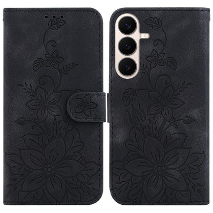 Lily Embossed Leather Phone Case, For Galaxy S26 FE 5G, For Samsung Galaxy S26+ 5G, For Samsung Galaxy S26 Edge 5G, For Samsung Galaxy S26 Ultra 5G