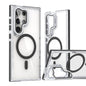 Dual-Color Clear Acrylic Hybrid TPU MagSafe Lens Film Phone Case with Holder, For Samsung Galaxy S24 Ultra 5G