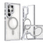 Dual-Color Clear Acrylic Hybrid TPU MagSafe Lens Film Phone Case with Holder, For Samsung Galaxy S24 Ultra 5G