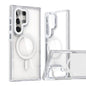 Dual-Color Clear Acrylic Hybrid TPU MagSafe Lens Film Phone Case with Holder, For Samsung Galaxy S24 Ultra 5G