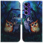 Coloured Drawing Flip Leather Phone Case, For Samsung Galaxy S25 Ultra 5G, For Samsung Galaxy S24 FE 5G