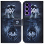 Coloured Drawing Flip Leather Phone Case, For Samsung Galaxy S25 Ultra 5G, For Samsung Galaxy S24 FE 5G