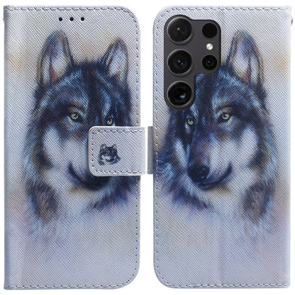 Coloured Drawing Flip Leather Phone Case, For Samsung Galaxy S25+ 5G, For Samsung Galaxy S25 Ultra 5G