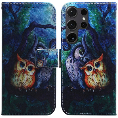Coloured Drawing Flip Leather Phone Case, For Samsung Galaxy S25+ 5G, For Samsung Galaxy S25 Ultra 5G