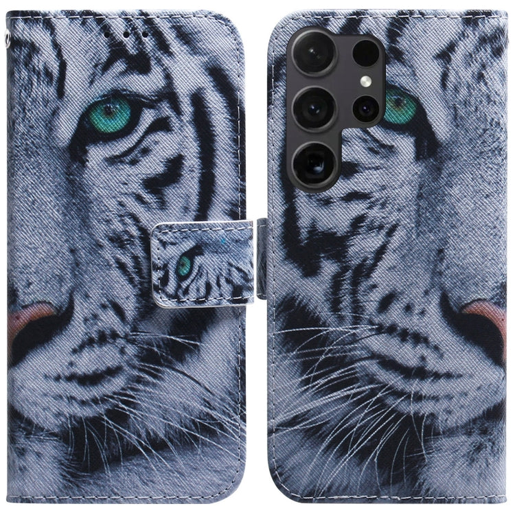 Coloured Drawing Flip Leather Phone Case, For Samsung Galaxy S25+ 5G, For Samsung Galaxy S25 Ultra 5G