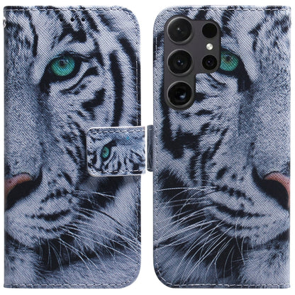 Coloured Drawing Flip Leather Phone Case, For Samsung Galaxy S25+ 5G, For Samsung Galaxy S25 Ultra 5G