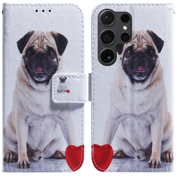 Coloured Drawing Flip Leather Phone Case, For Samsung Galaxy S25+ 5G, For Samsung Galaxy S25 Ultra 5G