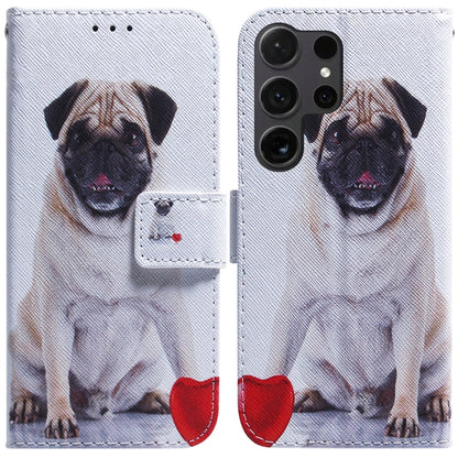 Coloured Drawing Flip Leather Phone Case, For Samsung Galaxy S25+ 5G, For Samsung Galaxy S25 Ultra 5G